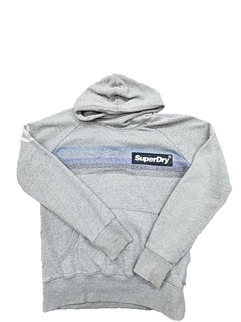 Superdry Men's Grey Striped Pacific Surf Hoodie Size L