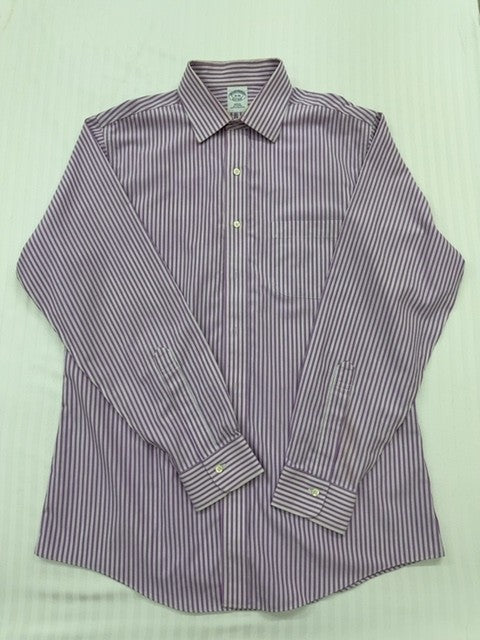 Brooks Brothers Men's Purple Shirt – Size S, Slim Fit, Striped