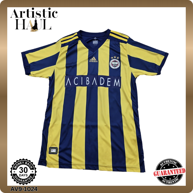 Adidas FenerbahÃ§e 2017 Home Jersey M Yellow/Navy Climacool Vintage