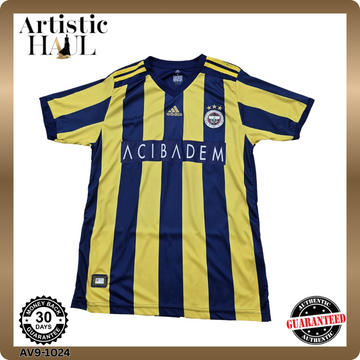 Adidas FenerbahÃ§e 2017 Home Jersey M Yellow/Navy Climacool Vintage