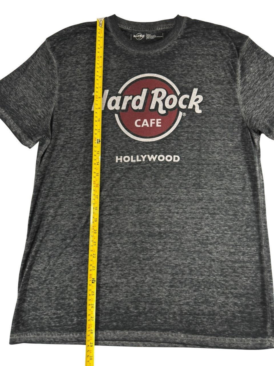 Hard Rock Cafe Hollywood T-Shirt Men's Size Large Gray Graphic Short Sleeve