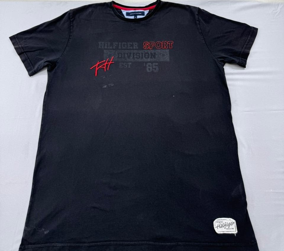 Tommy Hilfiger Men's Black 1985 T-Shirt XL Cotton Logo Exclusive
