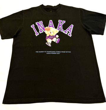Inaka Power Teddy Bear Basketball Logo Spellout Black Graphic T-Shirt 2Xl