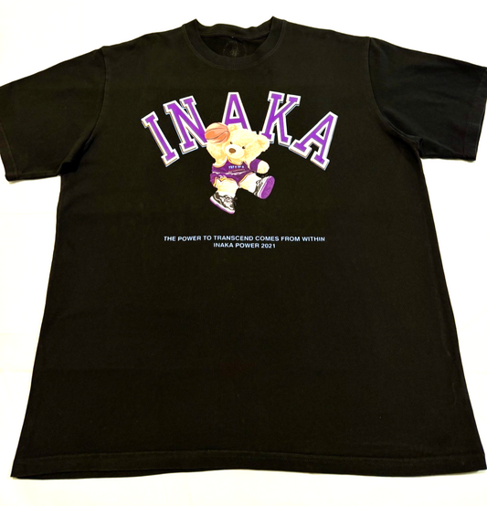 Unverified Brand Men's Black T-Shirt – Size 2XL, Inaka Power Teddy Bear