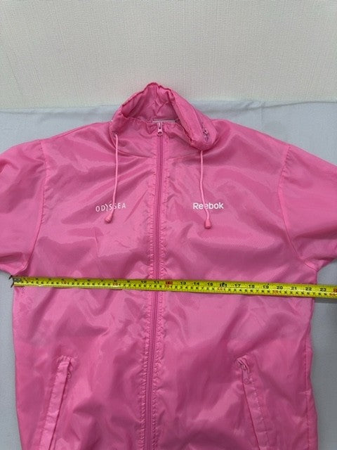 Reebok Hot Pink Windbreaker Women's XL Long Sleeve Drawstring Zipper