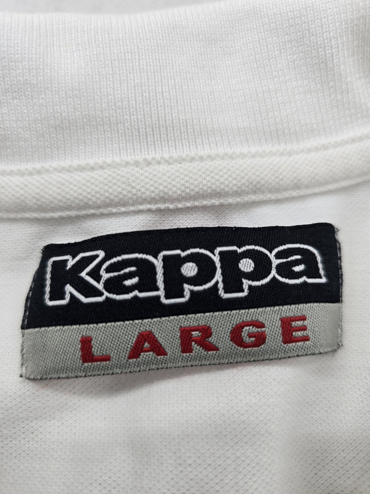Kappa Men's White Cotton Polo Shirt Large Short Sleeve Button