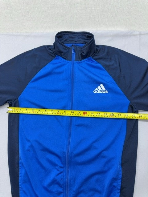 Adidas Men's Navy Blue XL Nylon Track Jacket 3 Stripes Running