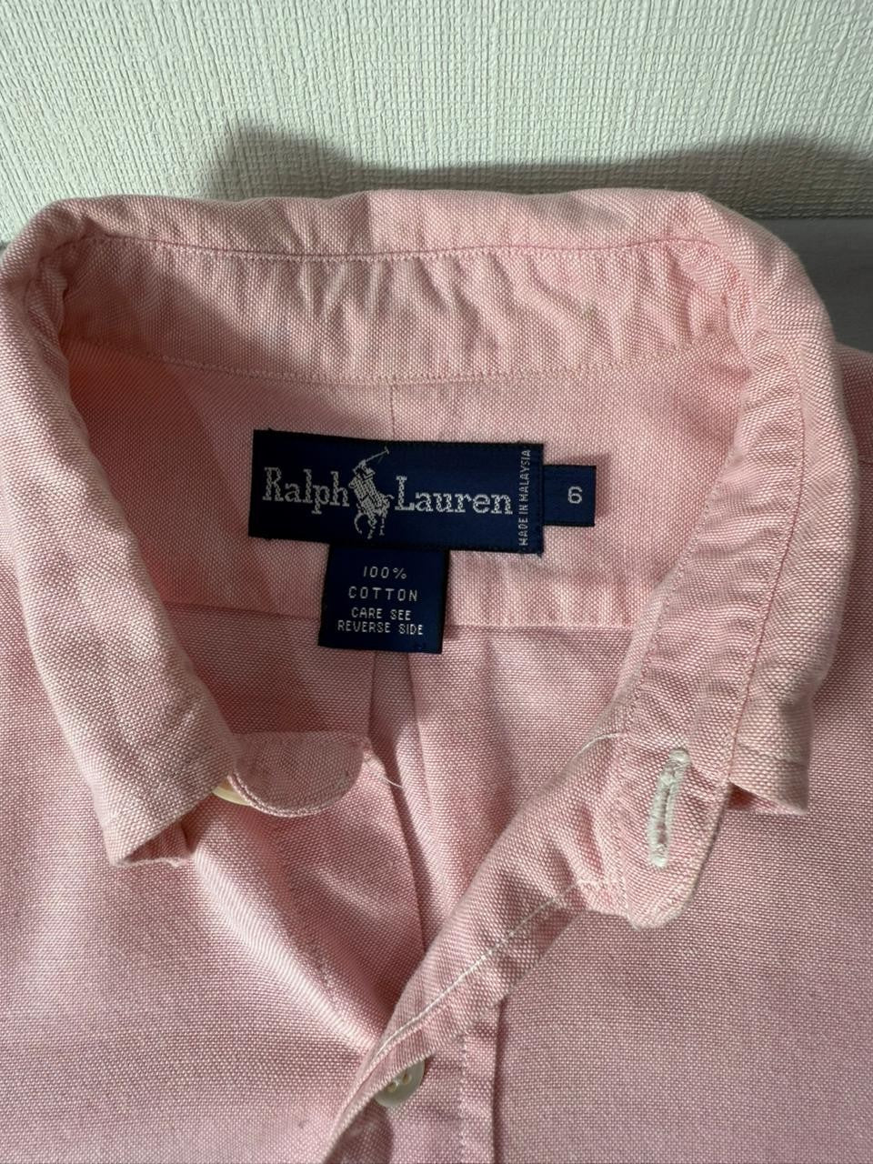 Ralph Lauren Boys Pink Button Down Shirt Size 6 Long Sleeve Cotton