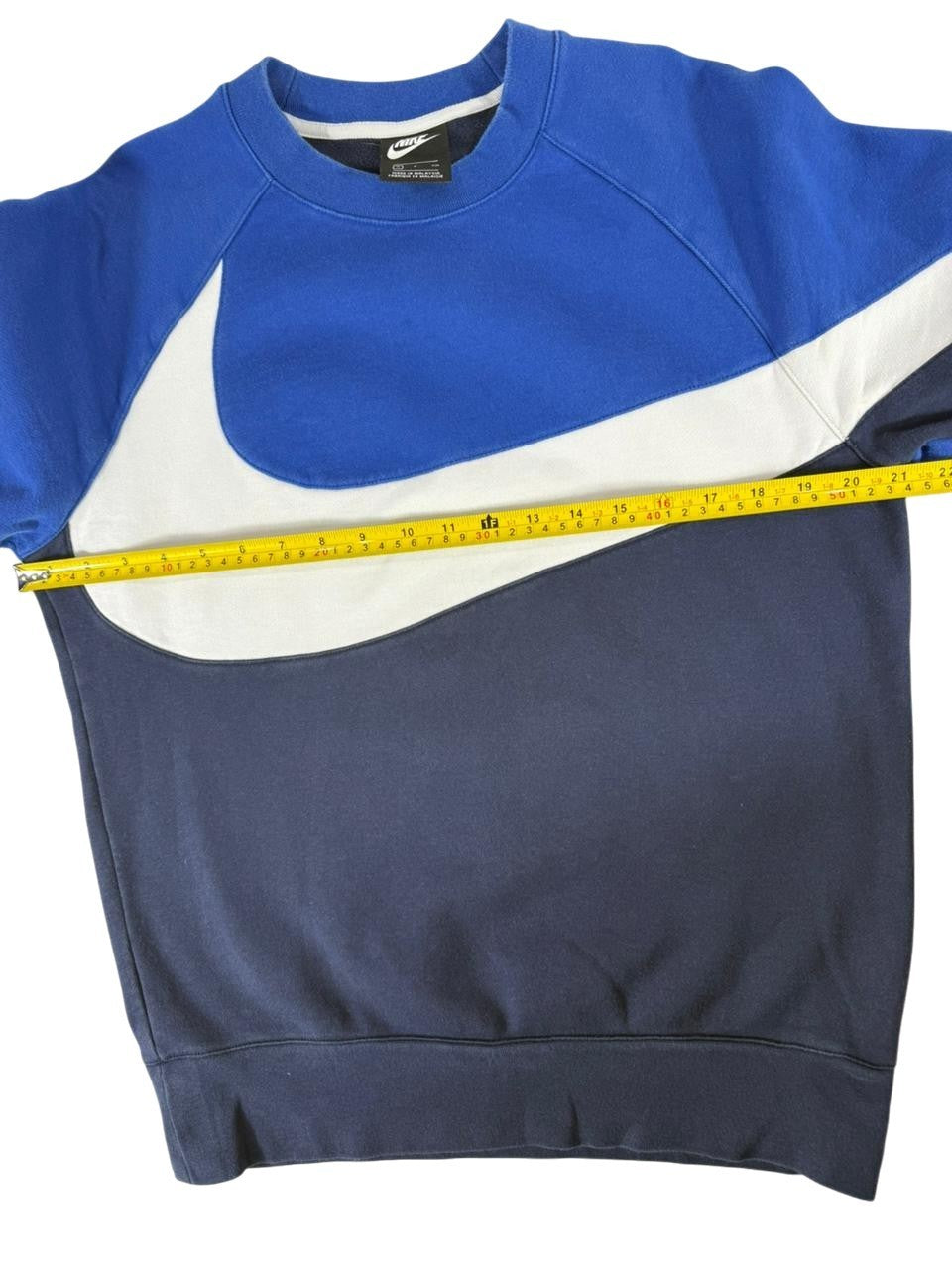 Nike Men's Crewneck Sweatshirt Blue Colorblock Long Sleeve Casual Size Small