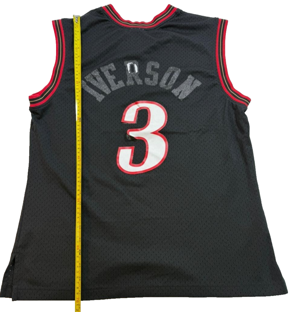 Men's Mitchell & Ness Allen Iverson Black Philadelphia Hardwood Classics Size L