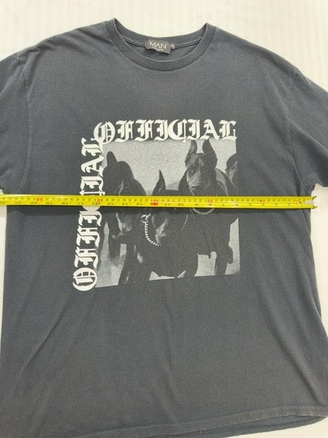BoohooMAN Men's Charcoal Oversized Detroit Doberman T-Shirt M
