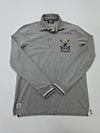 Byerly Hills Polo Club Men's Gray Polo Shirt – Size M, Logo, Long Sleeve