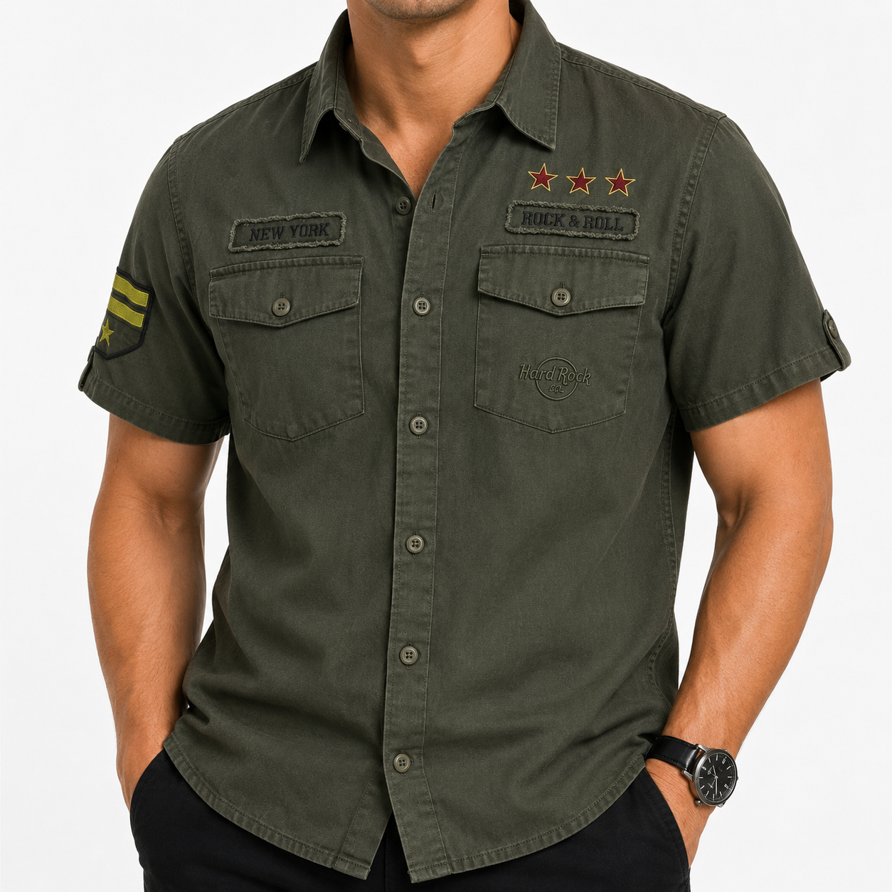 Hard Rock Cafe Men Green Shirt size XL product image 1