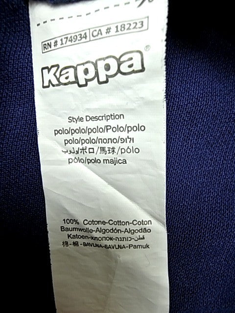 Kappa Men's Navy Blue Polo Shirt XL Cotton Pique Logo