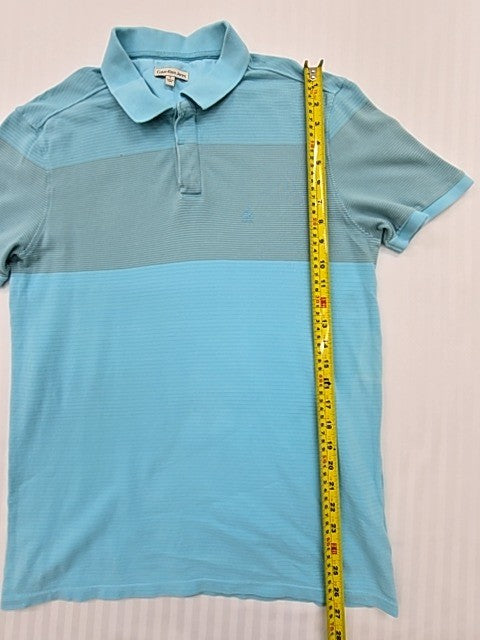 Calvin Klein Jeans Men's Light Blue Striped Polo Size S