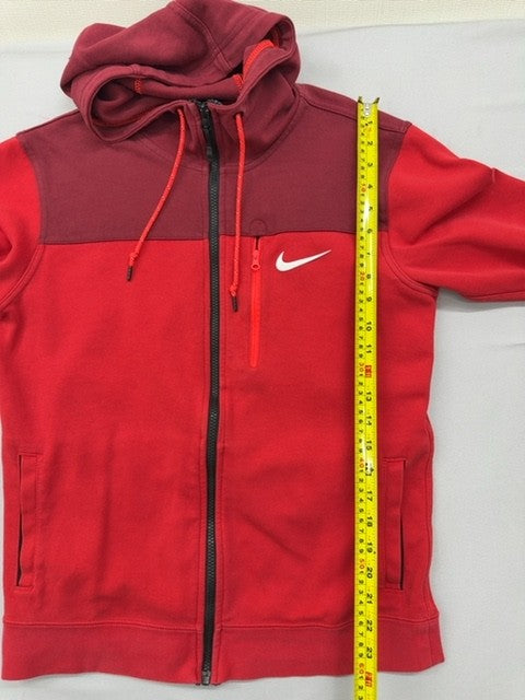Nike Full Zip Fleece Hoodie Red Size M Unisex Cotton/Poly
