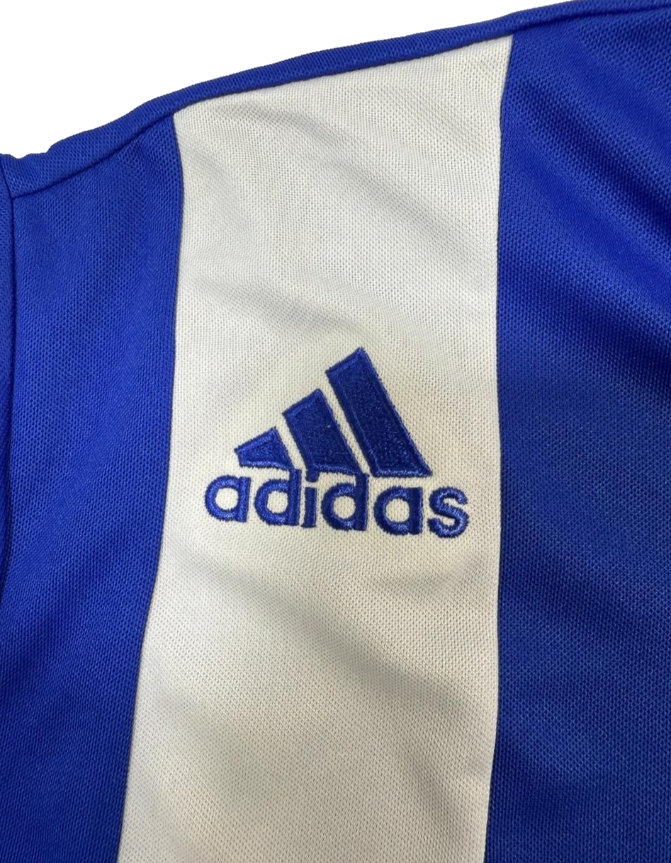 Adidas Men's Royal Blue Climalite Training Jersey White Stripes Ecole De Foot L