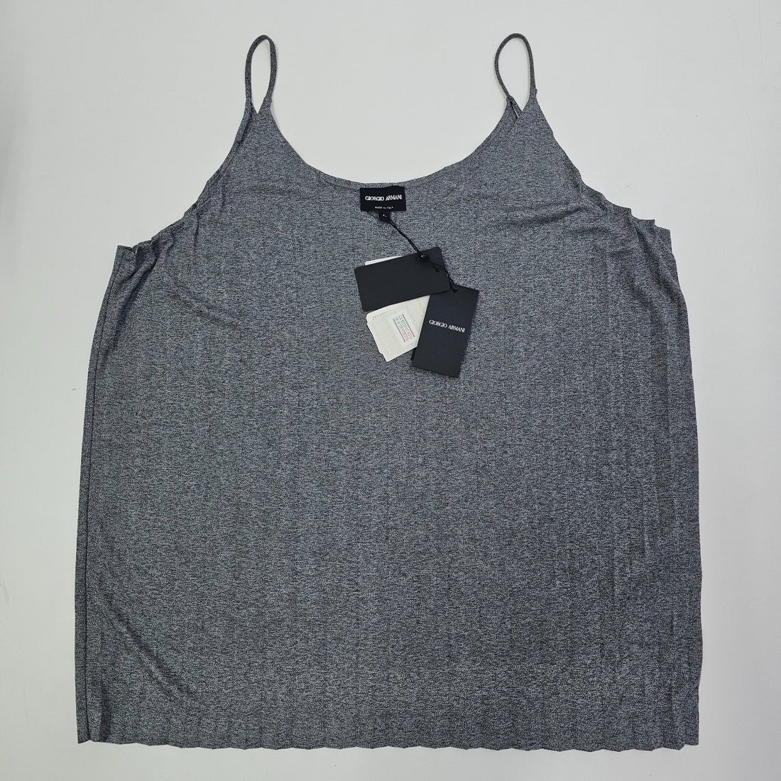 Giorgio Armani Sleeveless Top In Mirage Grey Spaghetti Strap 44 BNWT