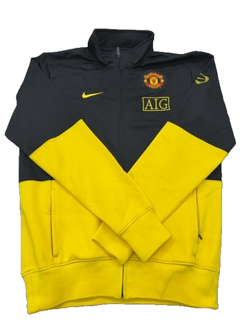 Nike Men's Black/Yellow Manchester United Activewear Jacket L