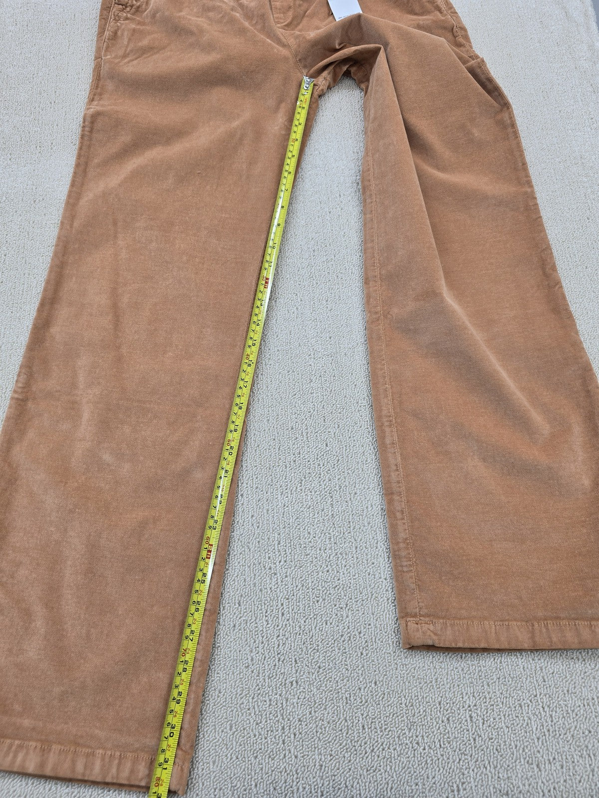 Reiko Women's M Baggy Pecan Brown Cotton Velvet Wide Leg Pants
