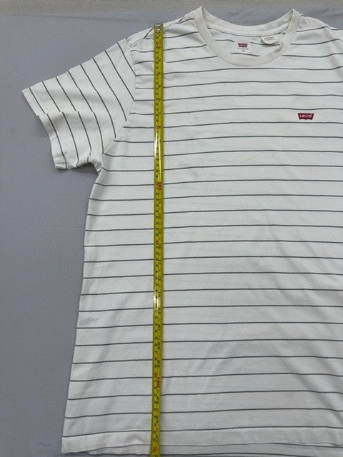 Levi's White Gray Striped Short Sleeve Crew Neck T-Shirt XL