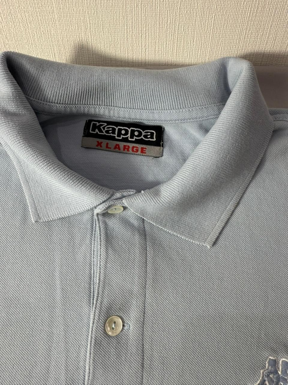 Kappa Men's XL Light Blue Polo Shirt Short Sleeve Logo Top