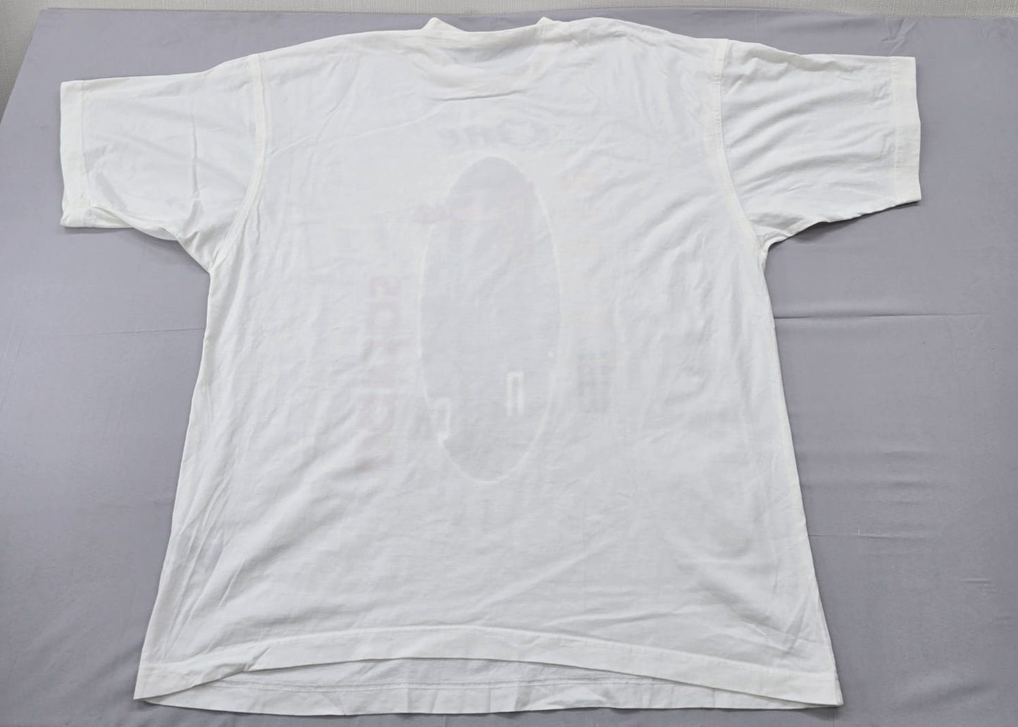 Adidas Men's White Graphic Short Sleeve T-Shirt L Vintage