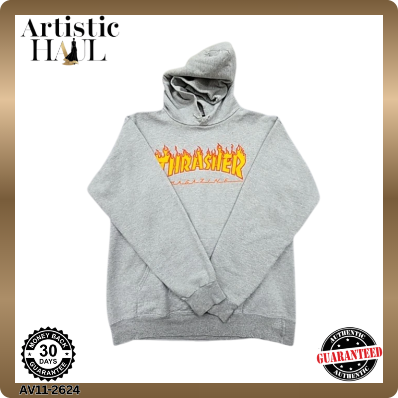 Thrasher Unisex Grey Skate Mag Pullover Hoodie Size S