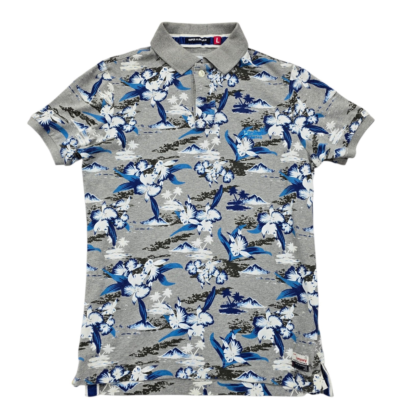 Superdry Men Gray Polo Shirt size L product image 1
