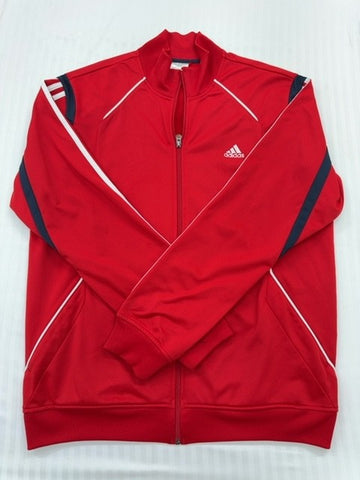 Adidas Men's Red Blocking Track Jacket 3-Stripes Full Zip
