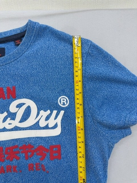 Superdry Men's Japanese Blue L Short Sleeve Crew Neck T-Shirt M10007HODD1