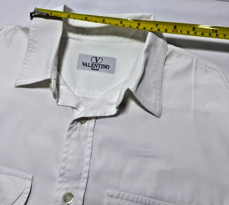 Valentino Jeans Men's Long Sleeve Shirt | Size: M | White | Botton Up