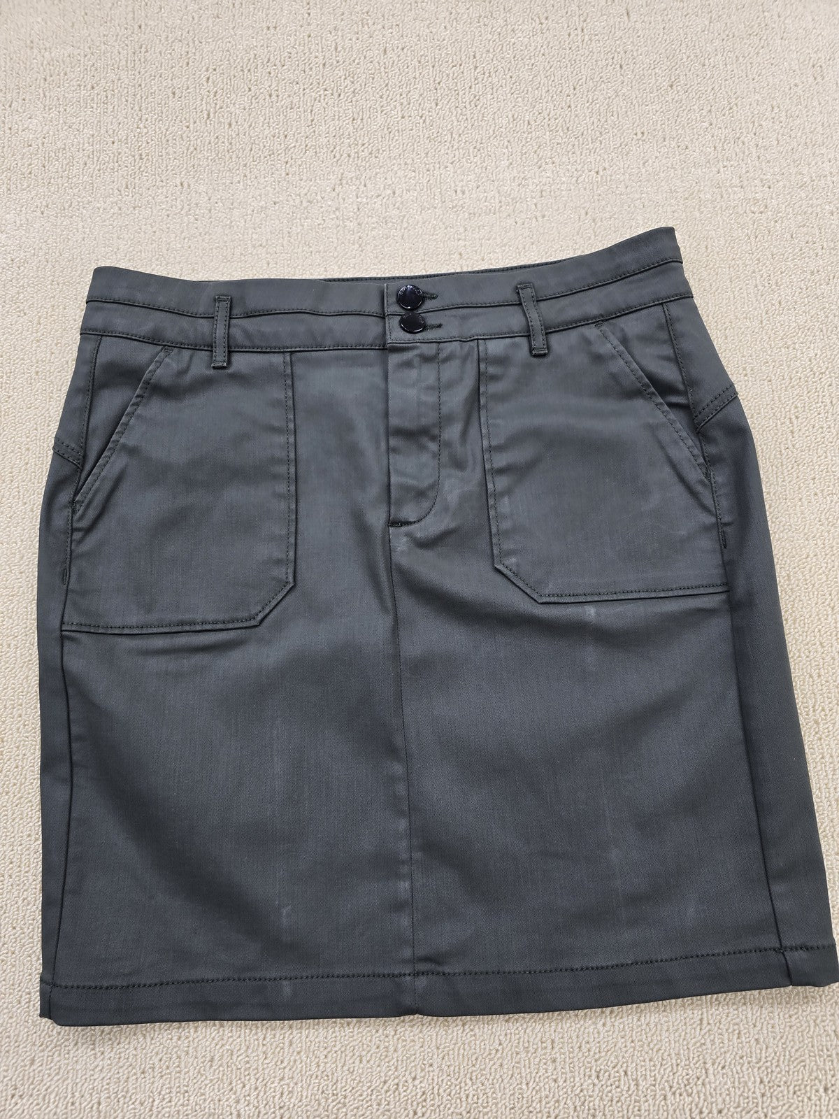 One Step Gray Mini Cargo Skirt Women Mid Rise Pockets Button Casual