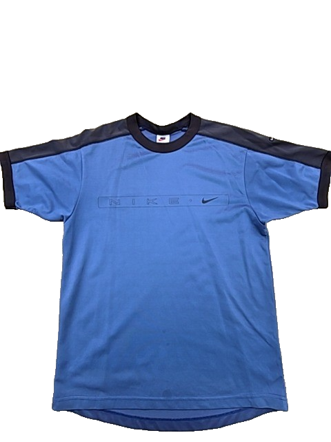 Nike Unisex Blue Crewneck Short Sleeve T-Shirt Size S Black Trim
