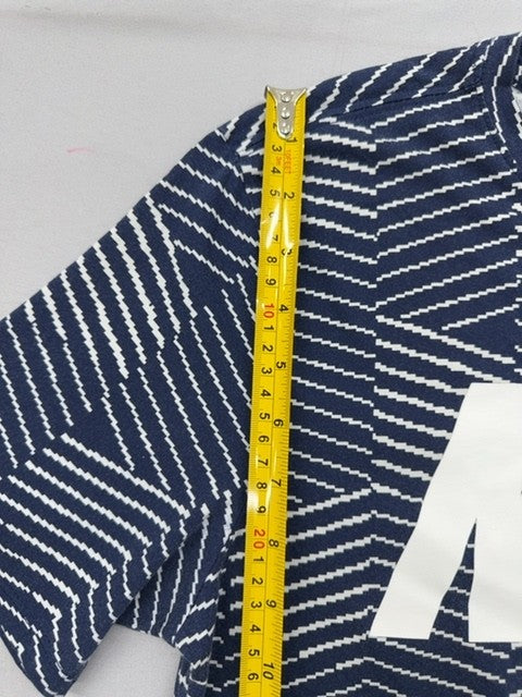 Nike Women's Navy Blue White Striped T-Shirt Size M Relaxed Fit