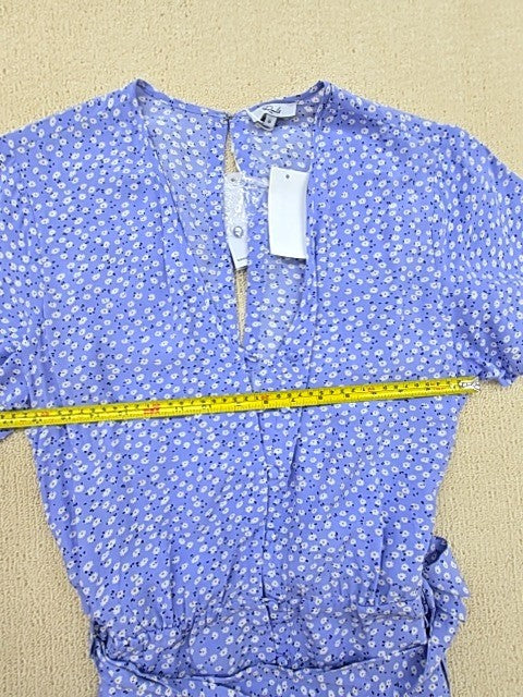 Rails Sky Blue Daisy Floral Romper Women's Size M V-Neck