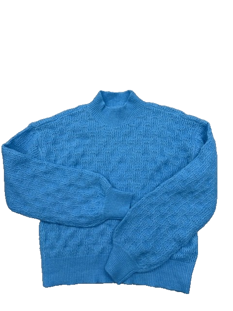 Vila Women's Turtleneck Sweater S Light Blue Balloon Sleeve Knit