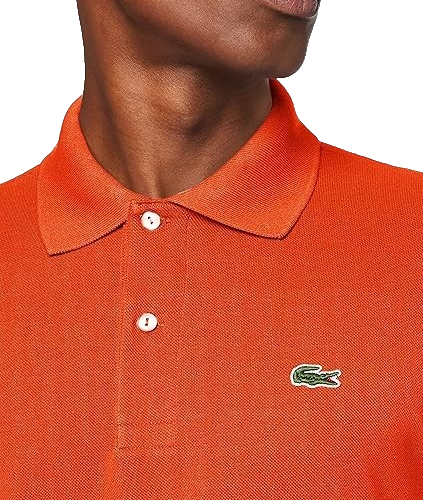 Men's Orange Lacoste Sport Polo Shirt With Button Collar - Size 3Xl