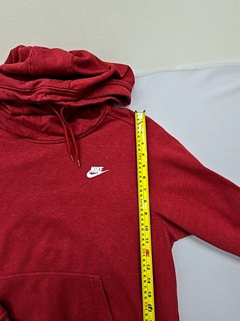Nike Men's Red Fleece Pullover Hoodie Size L Kangaroo Pocket