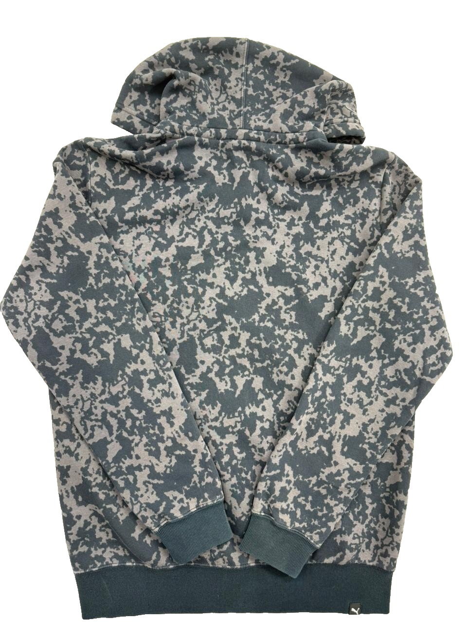 Puma Ess+ Camo Navy Zip Hoodie Men's M Regular Fit Cotton Blend
