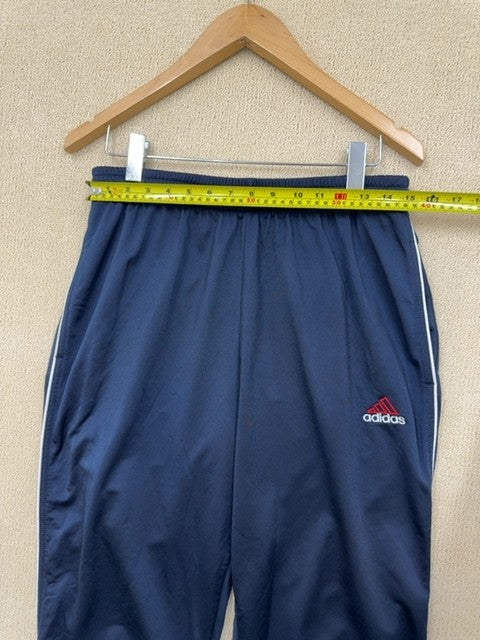 Adidas Men's Navy 3 Stripes Track Pants Size L Tapered