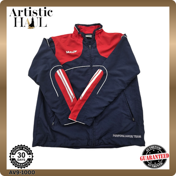 Jako Navy Red Performance Team Jacket Size S Zip-up Stand Collar