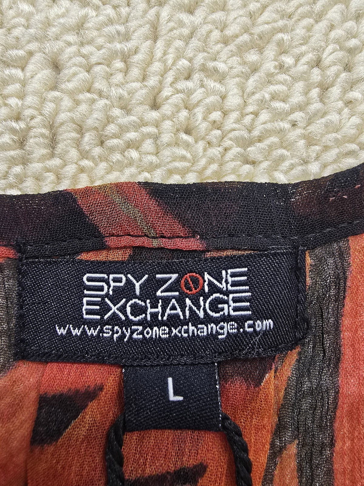 Spy Zone Exchange L Multicolor Floral Chiffon Maxi Long Sleeve V-Neck Dress