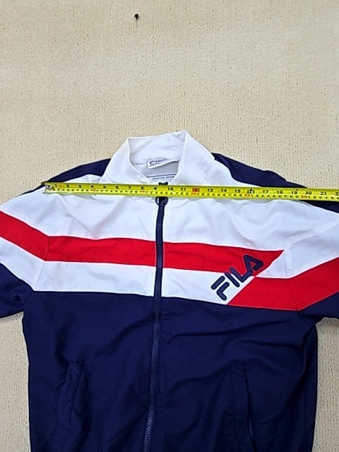 Fila Men's Navy Track Jacket Size L Color Block Archive Revival