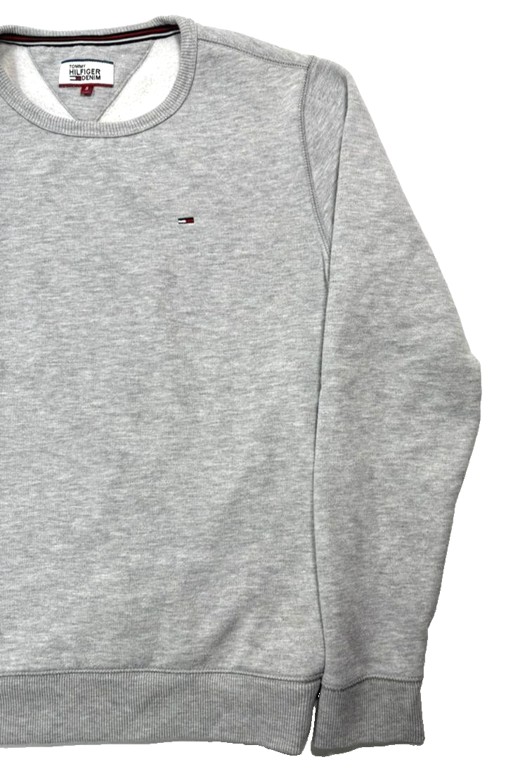 Tommy Hilfiger Men's Flag Patch Fleece Sweatshirt In Light Grey Heather - S
