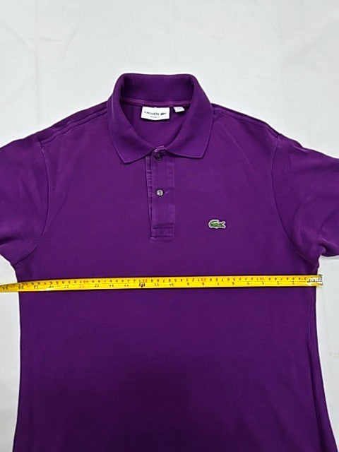 Lacoste Purple Cotton Pique Polo Shirt Men's M Classic Fit Short Sleeve