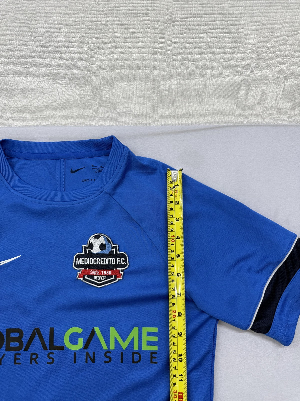 Nike Dri-FIT Blue Soccer Jersey M Short Sleeve Crewneck