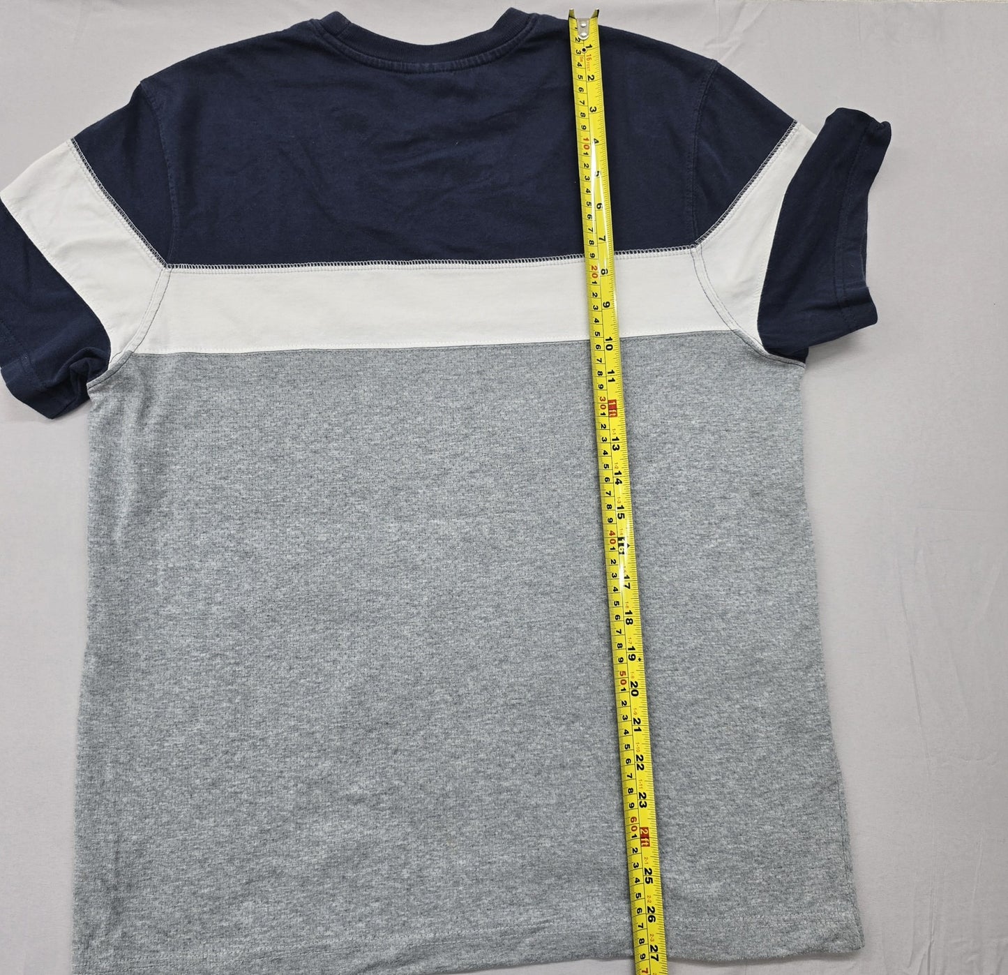 Tommy Hilfiger Men's Navy Stripe Cotton T-Shirt Size M Crew Neck