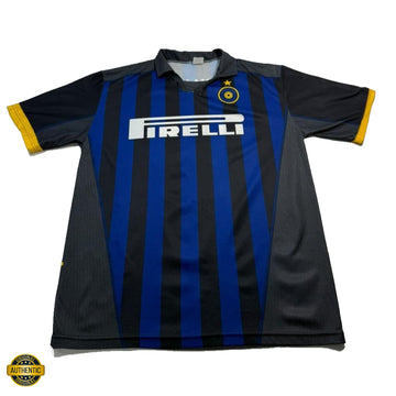 Unisex Inter Milan Cannavaro #13 Blue Black Striped Pirelli Jersey Size XL
