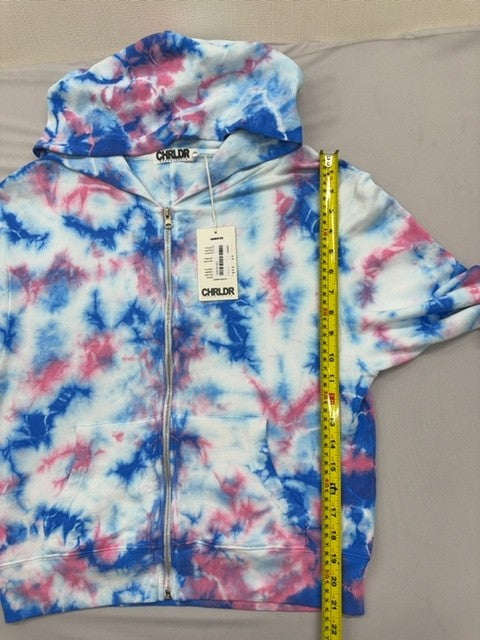 Cheerleader Women's Tie Dye Zipper Hoodie XS Pima Cotton Peru